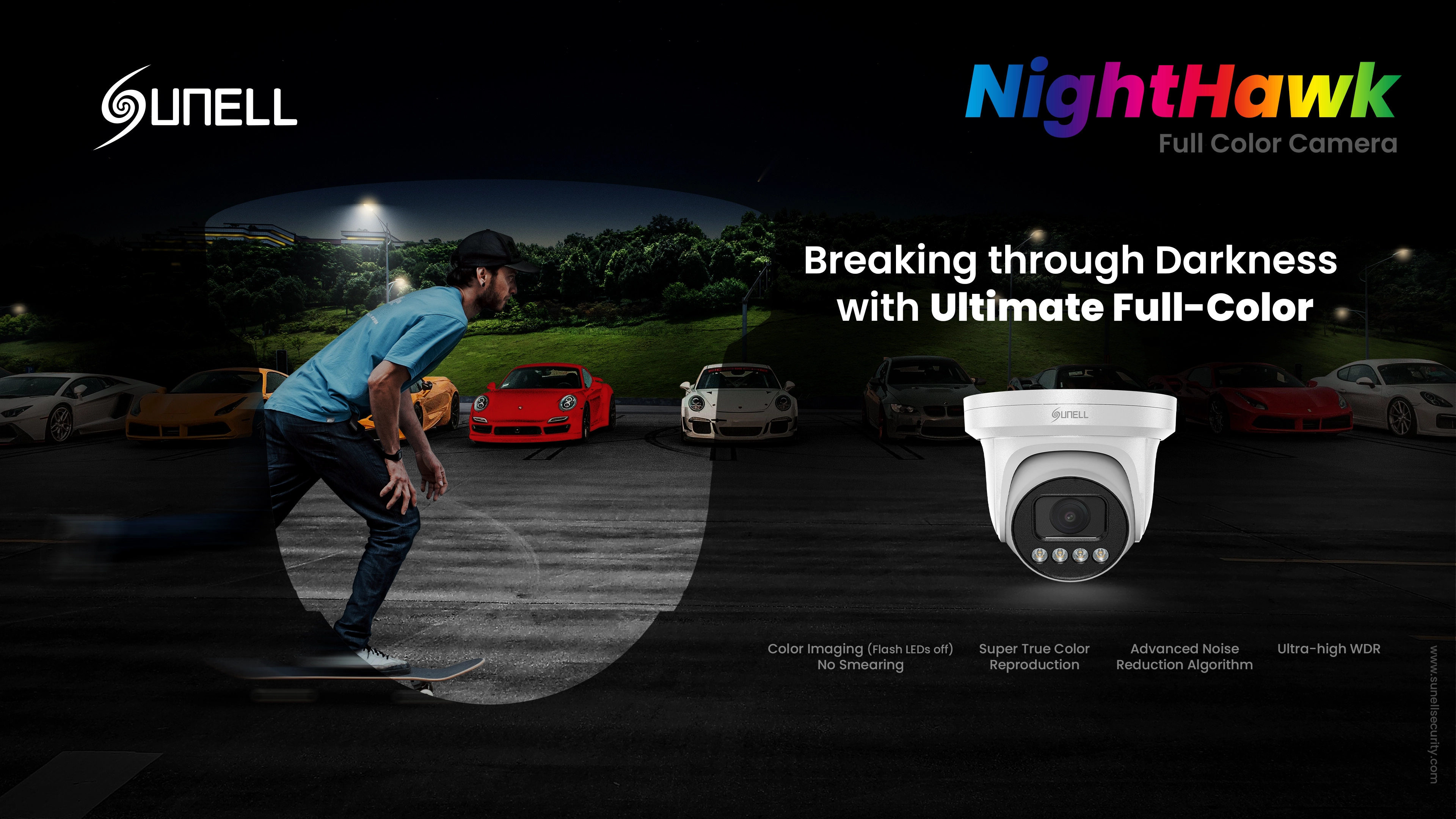 كاميرا Night Hawk-Sunell الذكية فائقة الإضاءة بالألوان الكاملة قادمة