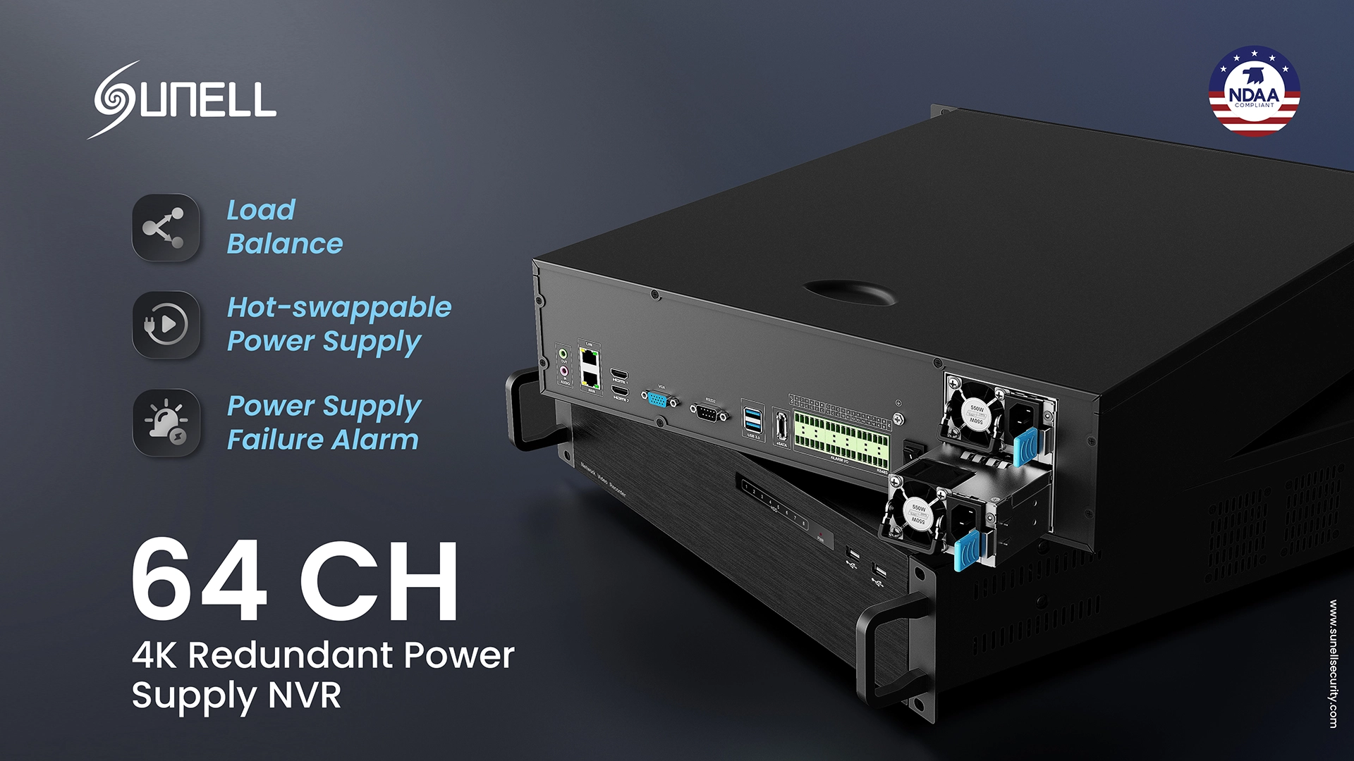 سونيل تطلق NVR الطاقة الزائدة الجديدة 64-ch 4K لضمان مراقبة مستقرة